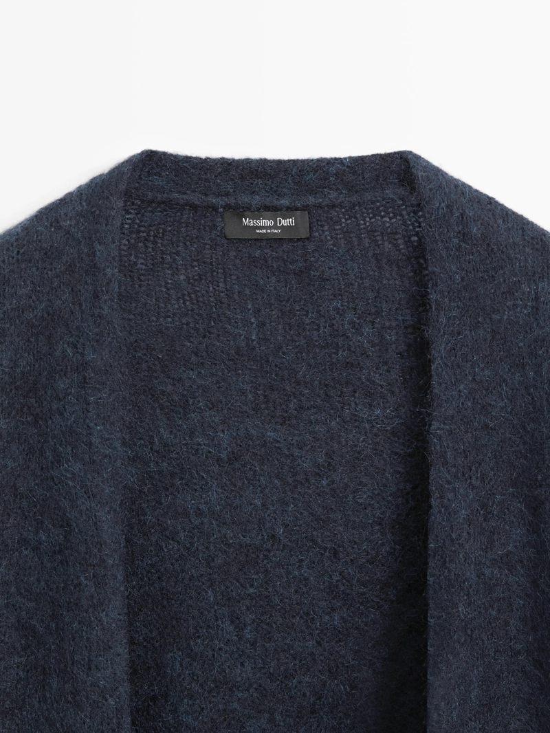 Длинный вязанный кардиган из альпаки