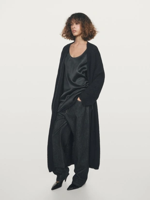 Купить Massimo Dutti Длинный вязанный кардиган из альпаки