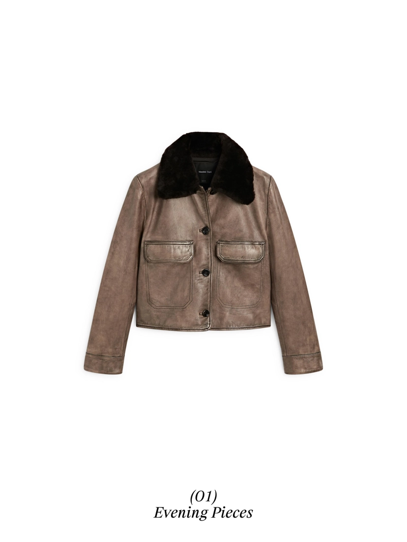 Куртка из овечьей кожи с воротником из меха