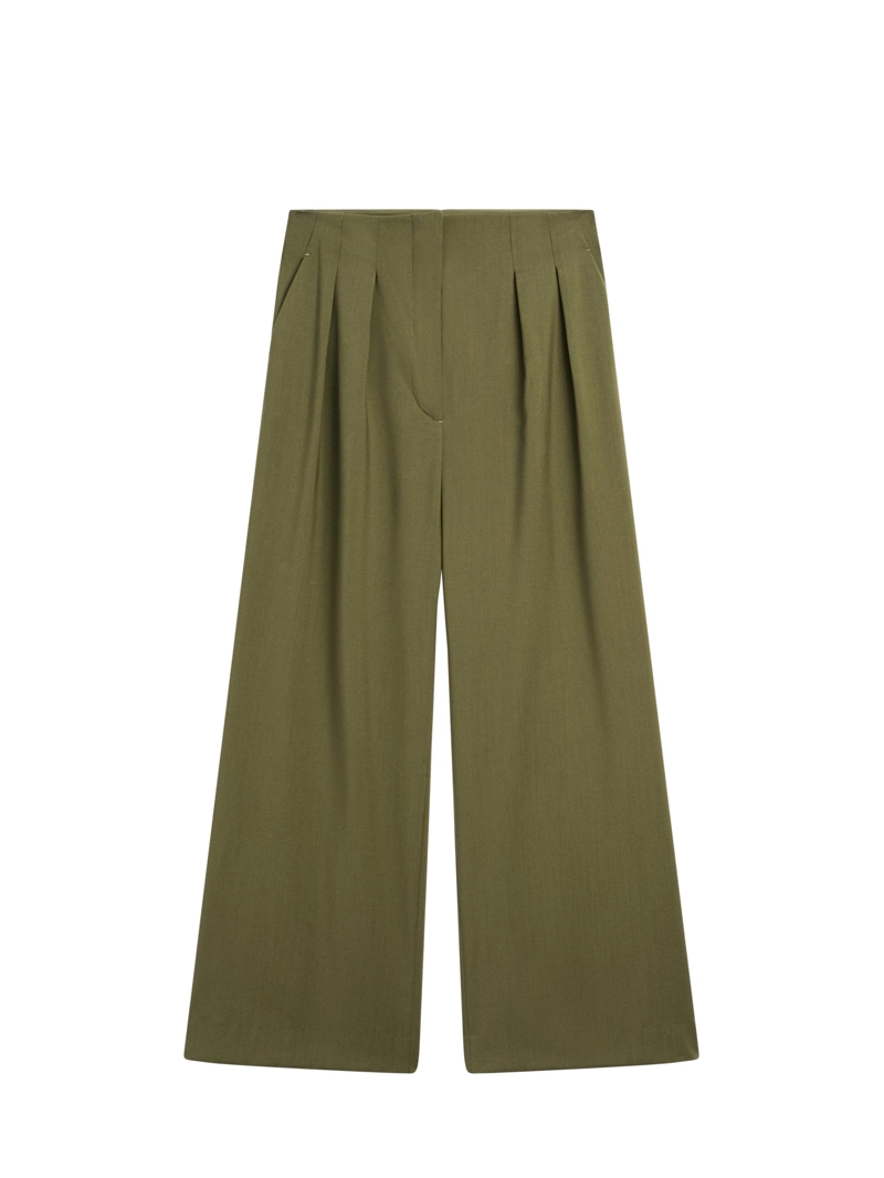 Широкие брюки со стрелками из 100% шерсти - studio