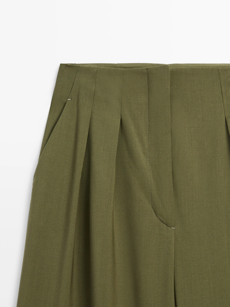 Широкие брюки со стрелками из 100% шерсти - studio