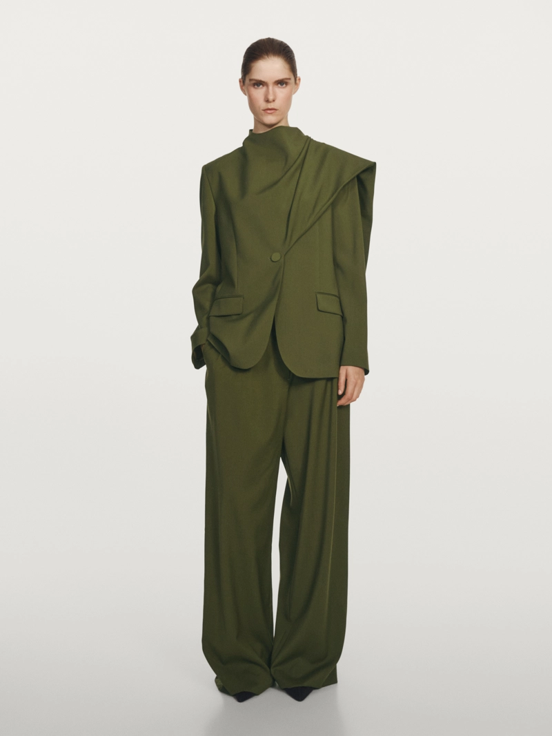 Широкие брюки со стрелками из 100% шерсти - studio