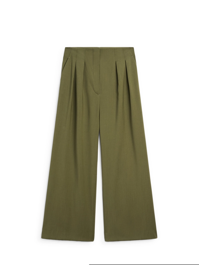 Широкие брюки со стрелками из 100% шерсти - studio