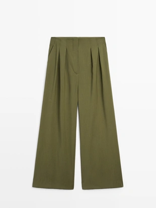 Широкие брюки со стрелками из 100% шерсти - STUDIO- Заказать в России