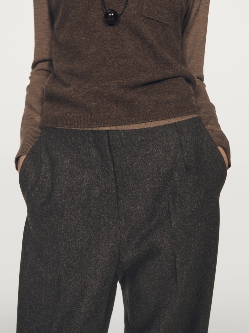 Брюки из 100% шерсти фланели