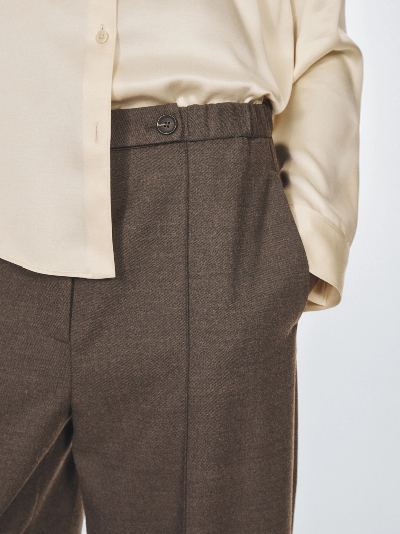 Брюки из шерстяной смеси в посадке бочонок