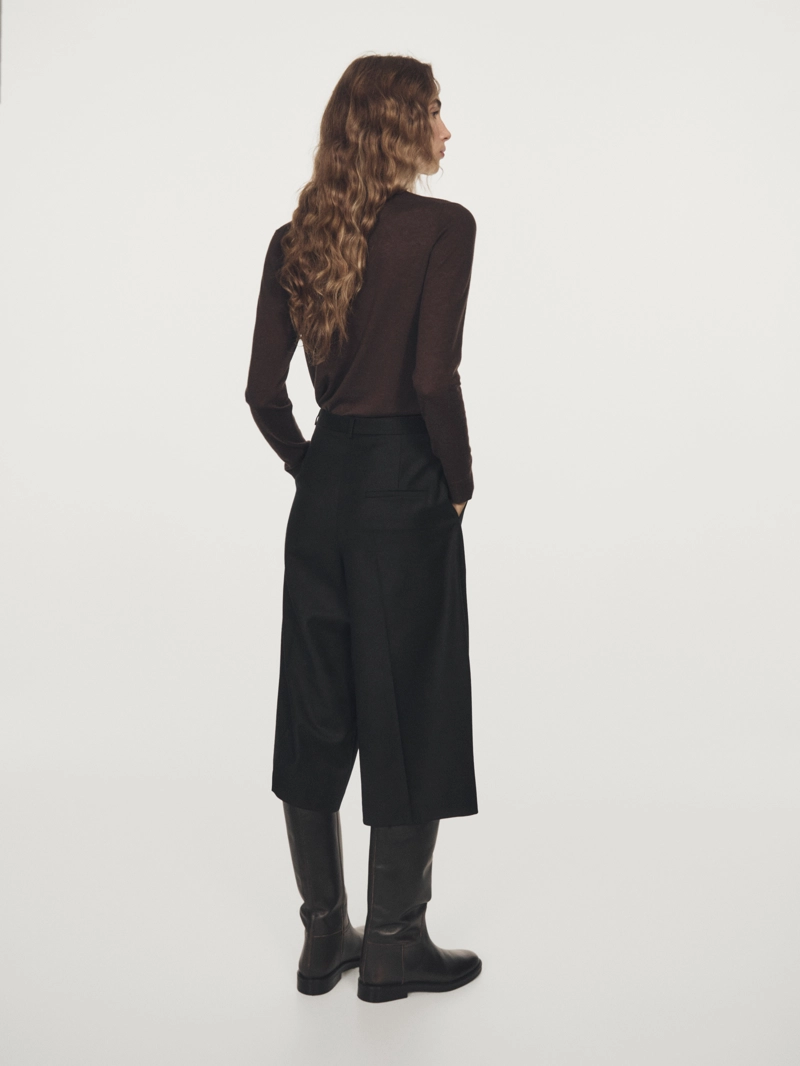 Длинные шерстяные бермуды с ластиком