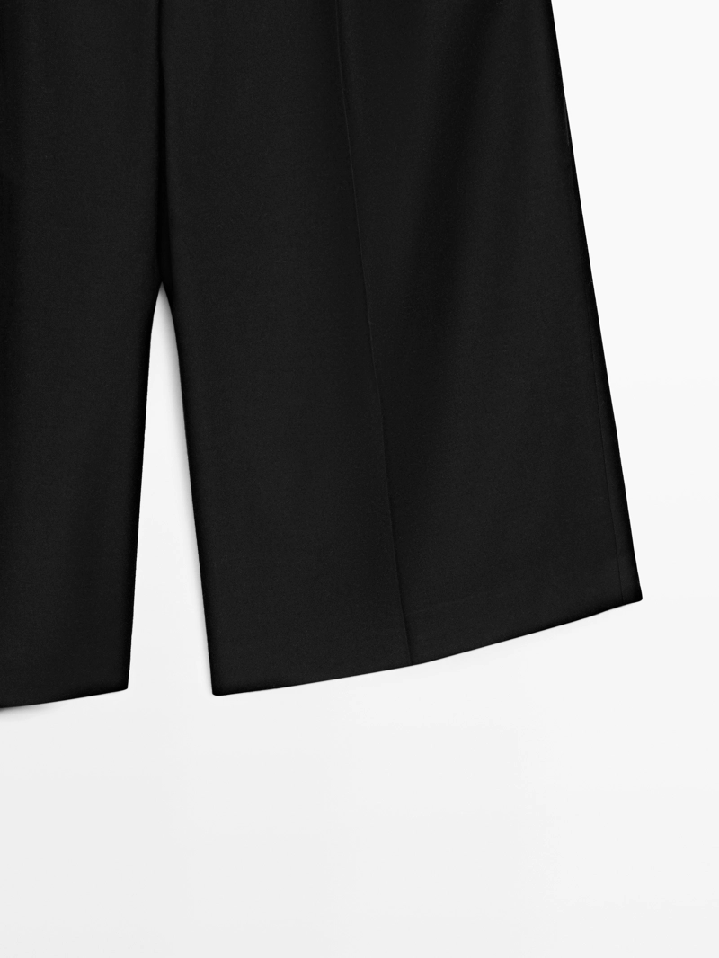 Длинные шерстяные бермуды с ластиком