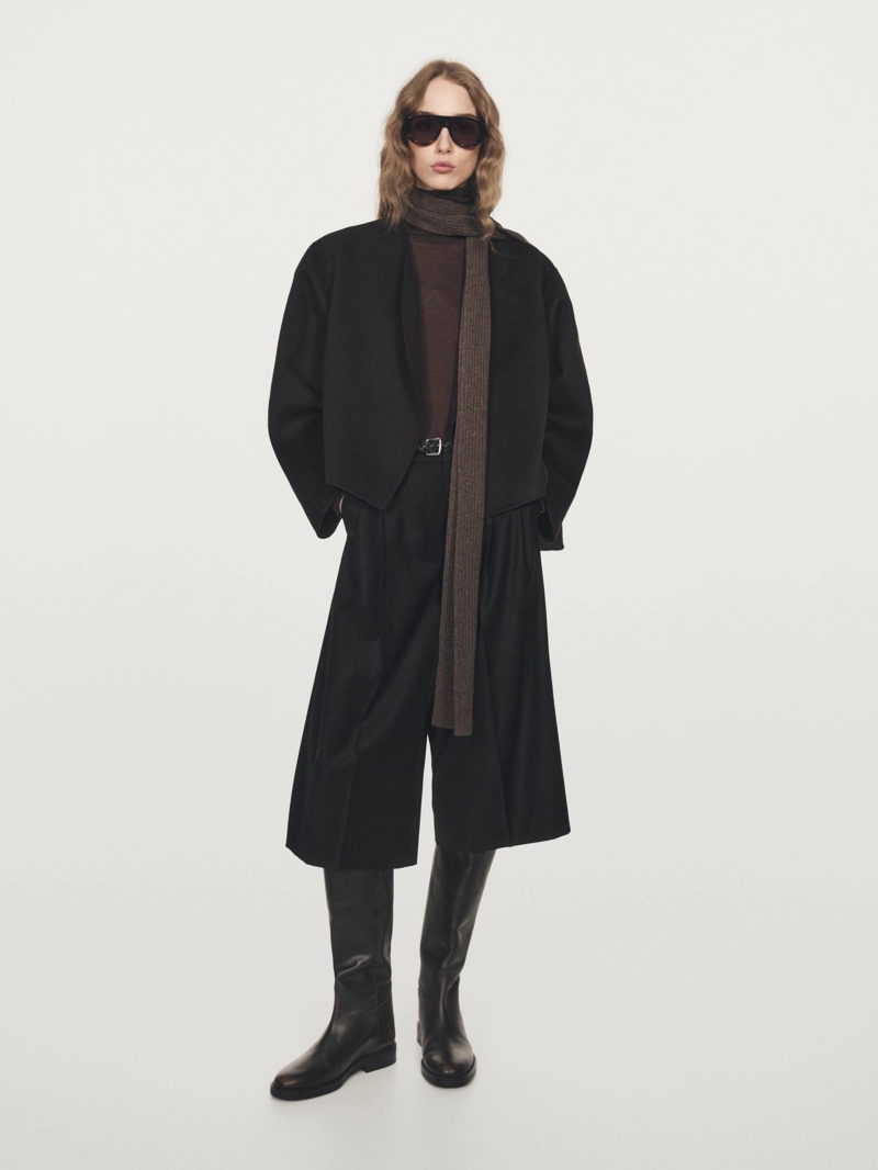 Длинные шерстяные бермуды с ластиком