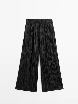 Широкие брюки со складками и морщинами- Заказать в России