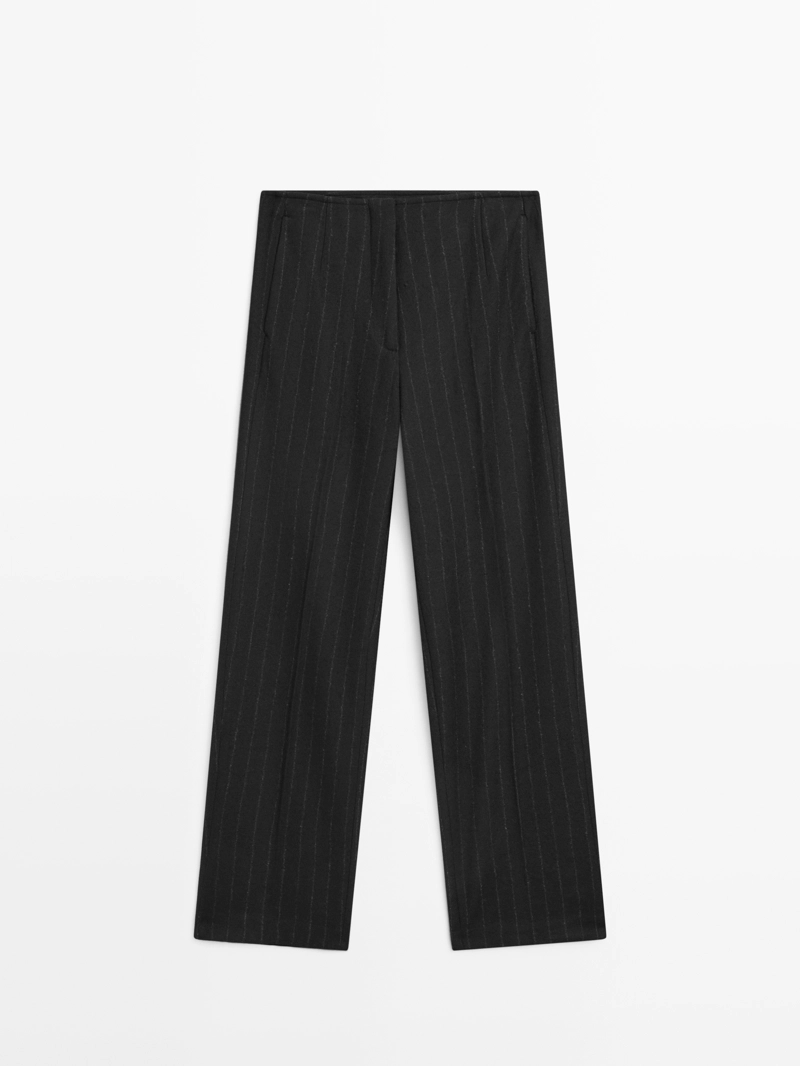 Брюки прямого кроя в полоску