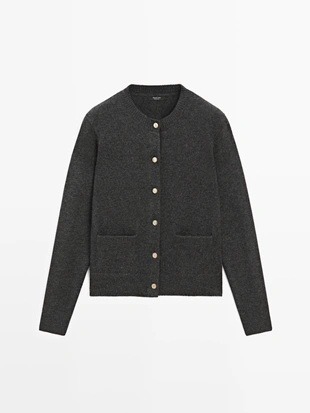 Кофта-кардиган с пуговицами из золота- Заказать в России