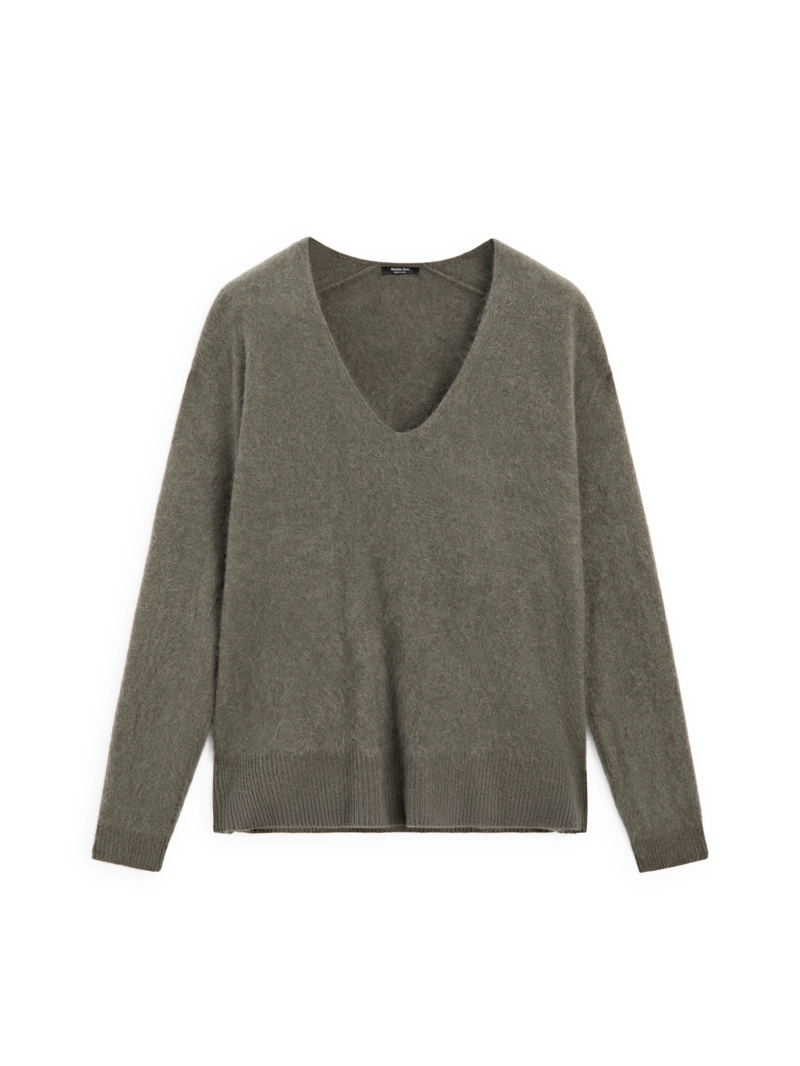 Свитер из шерсти и кашемира с v-образным вырезом