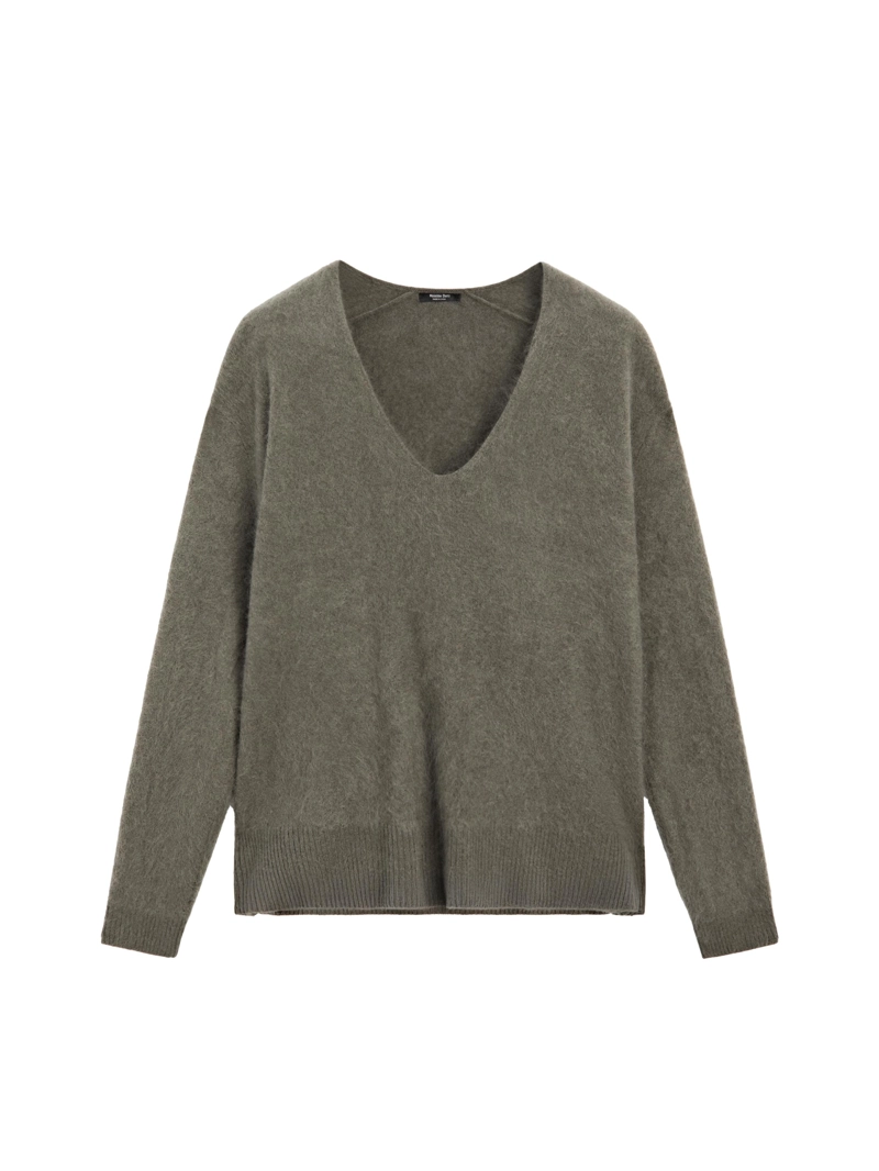 Свитер из шерсти и кашемира с v-образным вырезом