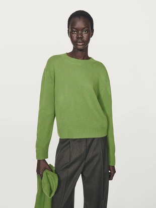 Джемпер с круглым вырезом из шерстяной смеси- Заказать в России