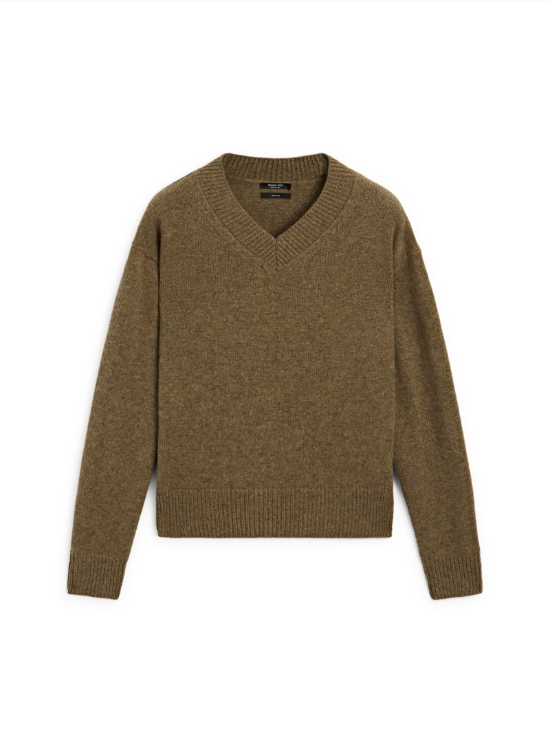 Свитер с v-образным вырезом из 100% шерсти