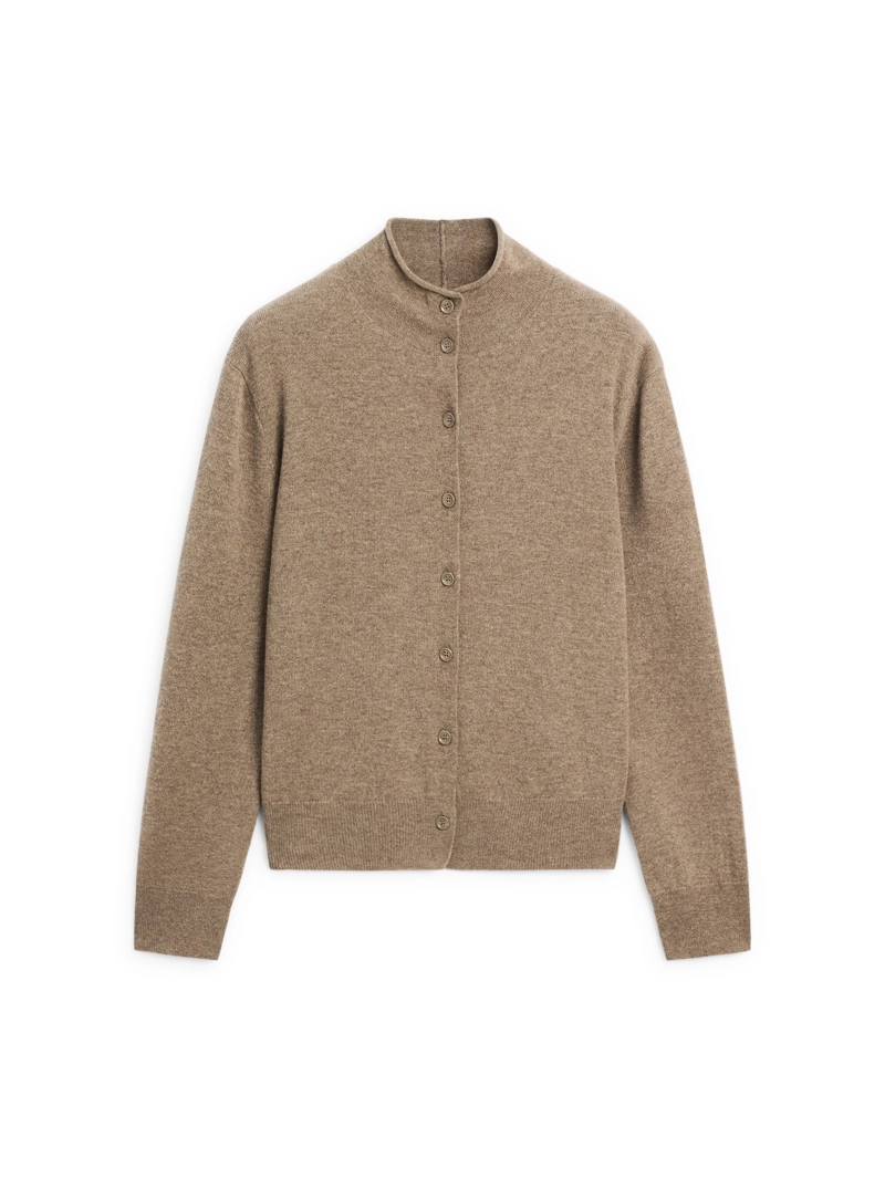 Кардиган с высоким воротником из 100% шерсти