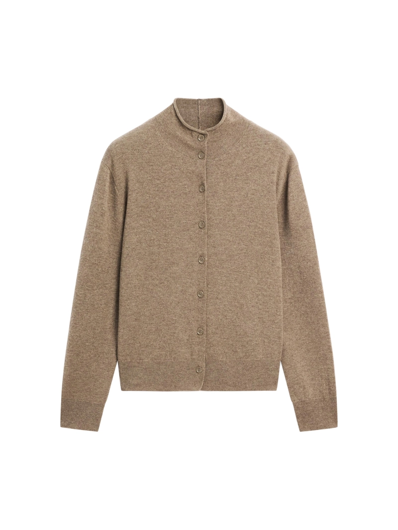 Кардиган с высоким воротником из 100% шерсти