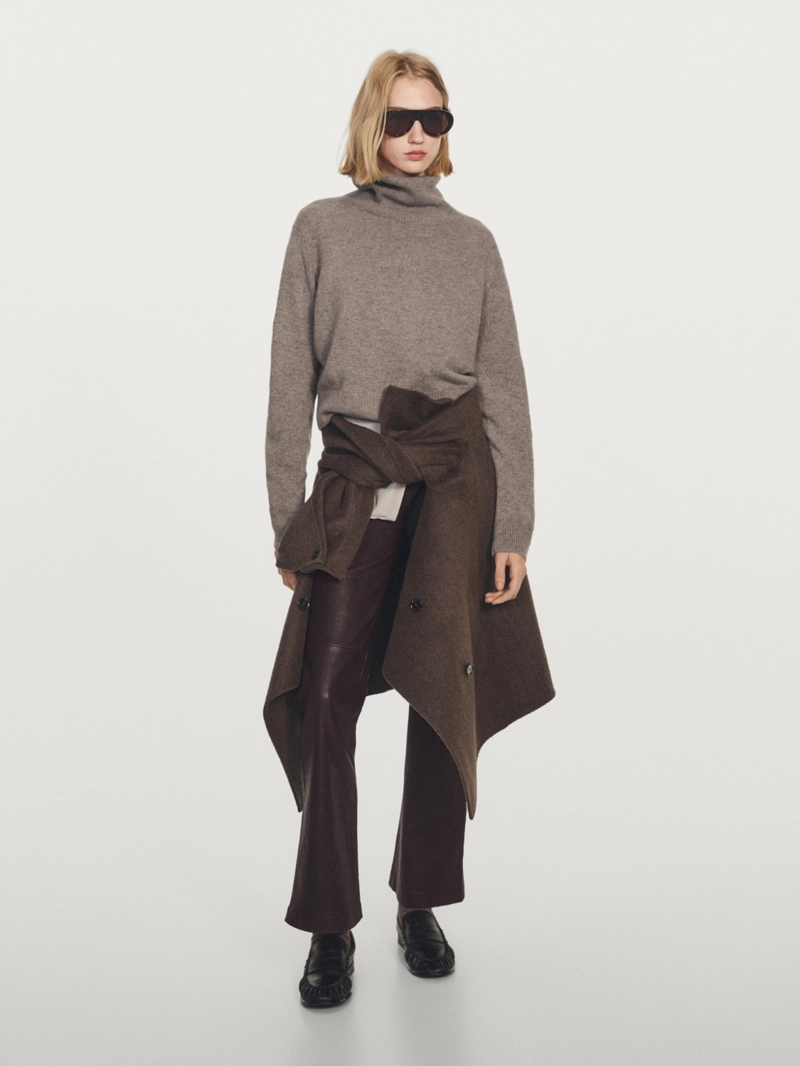 Свитер короткий вязаный из 100% кашемира