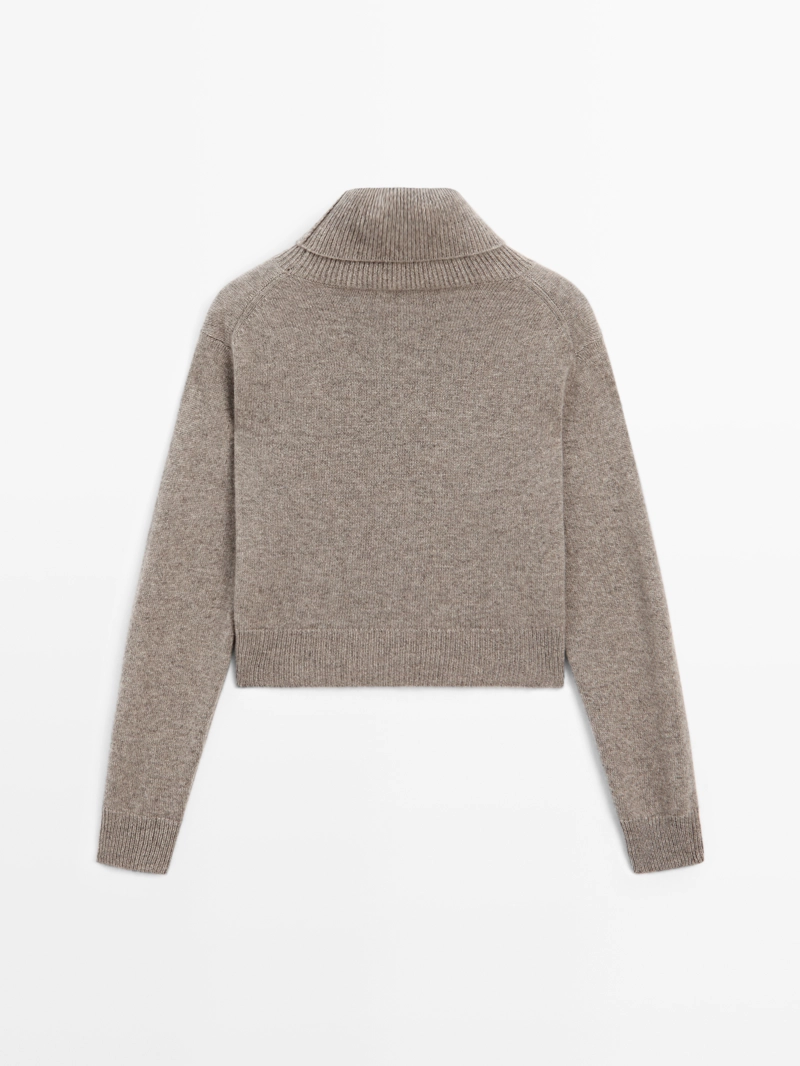 Свитер короткий вязаный из 100% кашемира