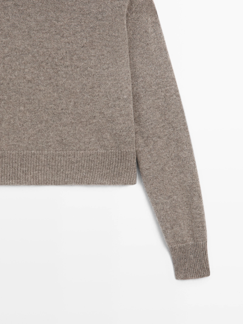 Свитер короткий вязаный из 100% кашемира