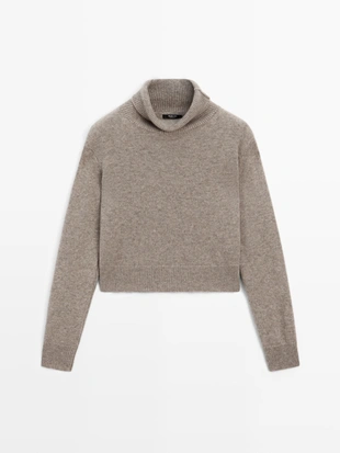 Свитер короткий вязаный из 100% кашемира- Заказать в России