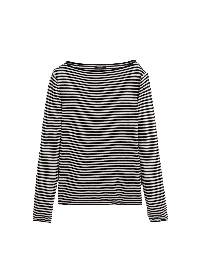 Вязанный свитер с длинным рукавом в полоску