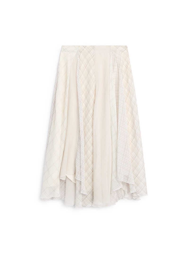 Асимметричная юбка-миди в клетку