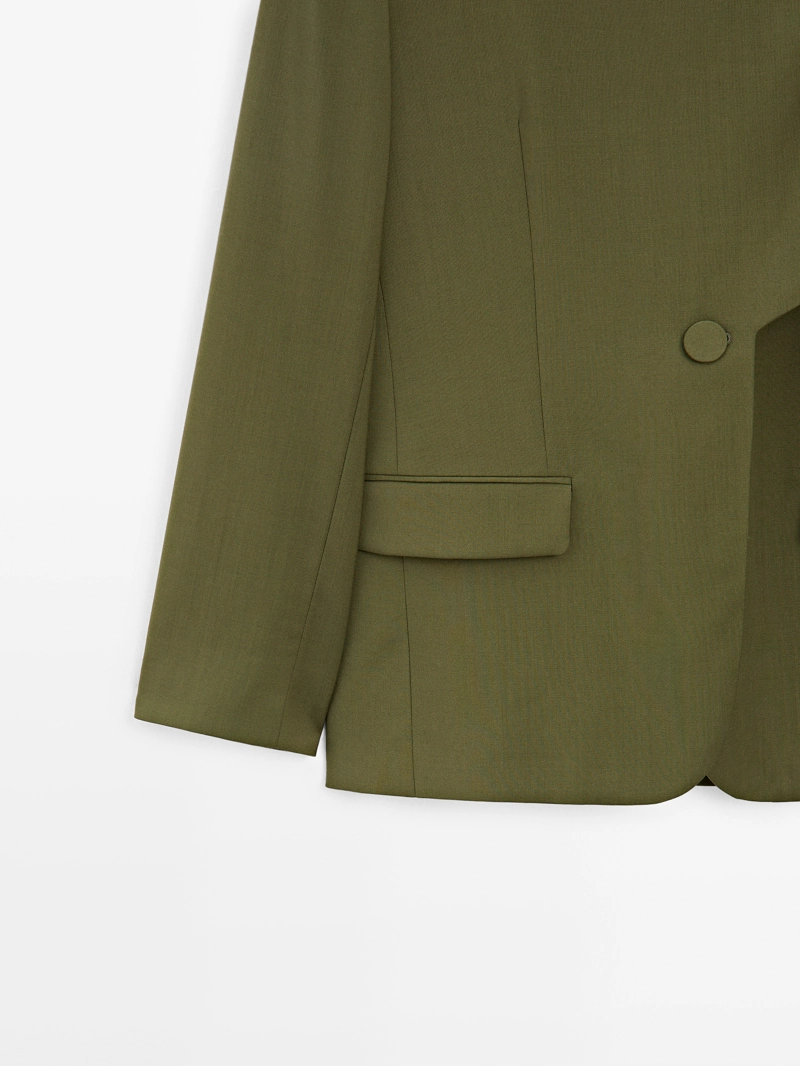 Пиджак с шарфом из 100% шерсти - studio