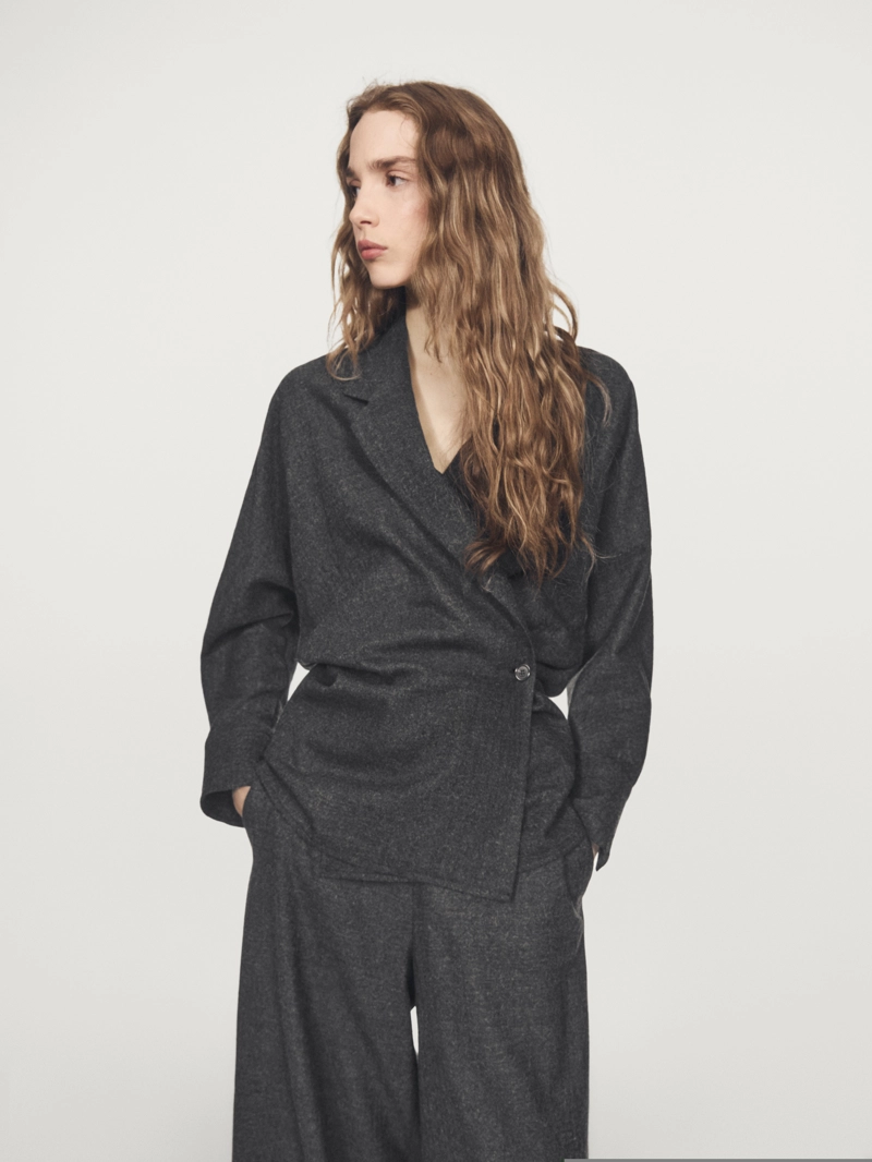 Рубашка из текстурированной 100% шерсти