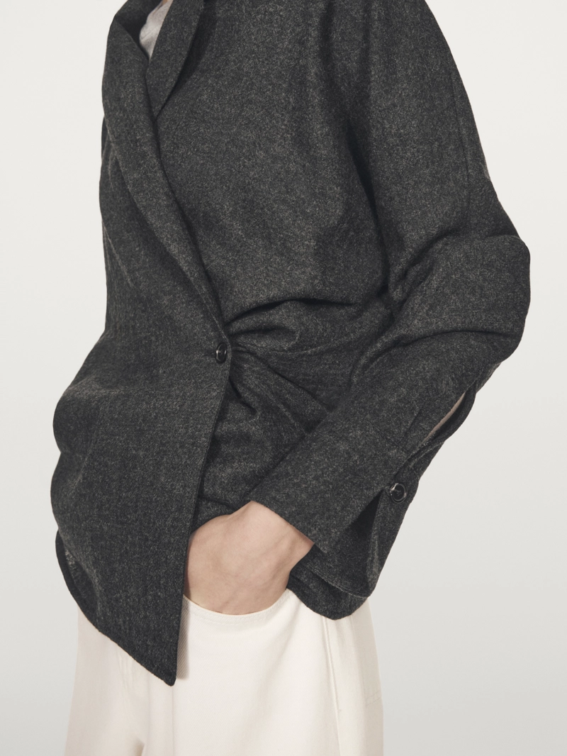 Рубашка из текстурированной 100% шерсти