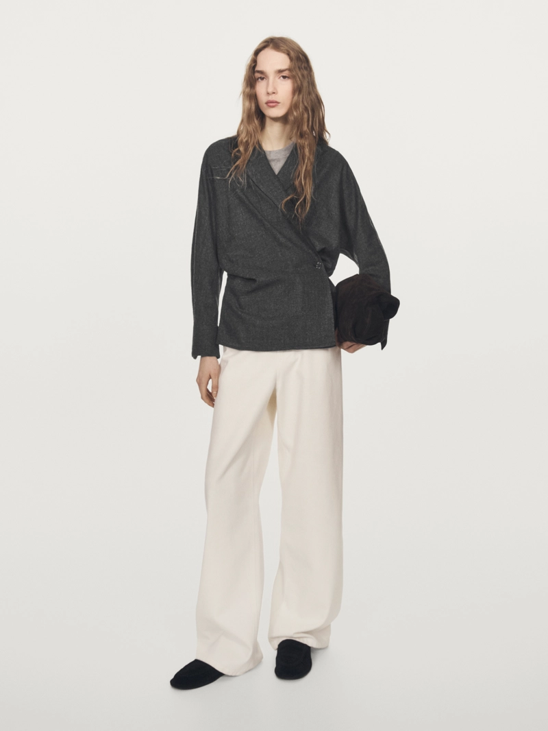 Рубашка из текстурированной 100% шерсти