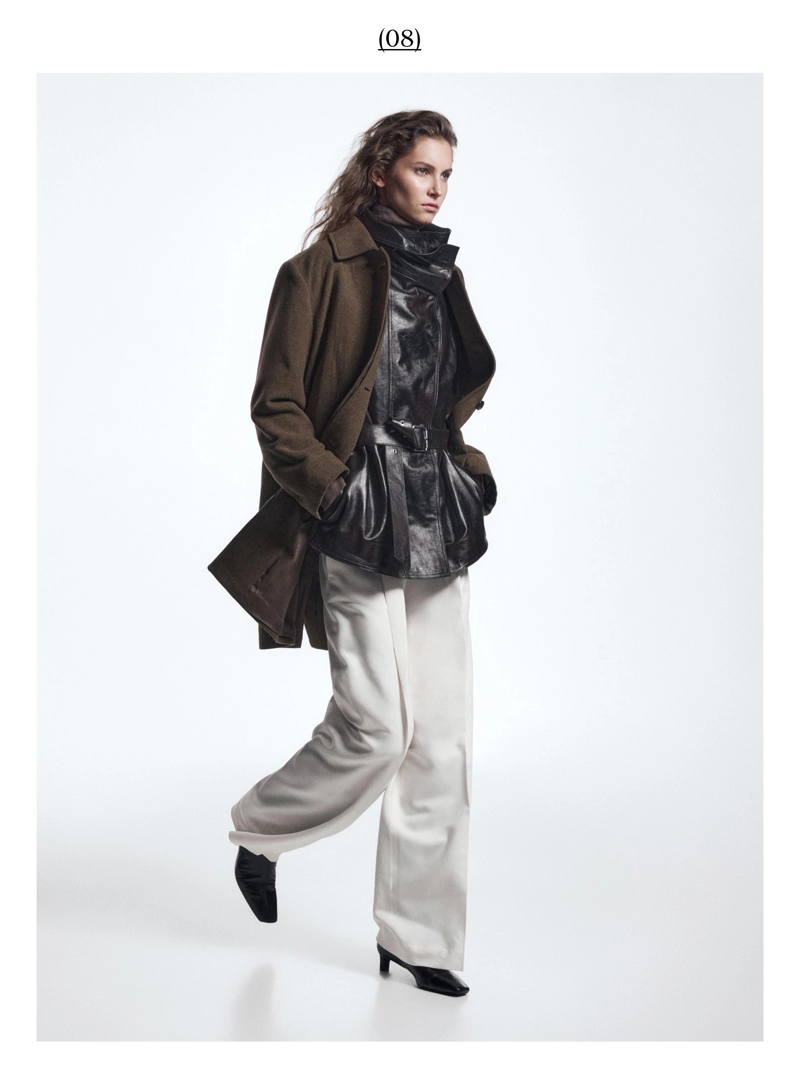 Пальто из шерстяно-шелковой смеси с клапанными карманами