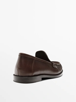 Мокасины из кожи сборкой- Заказать в России