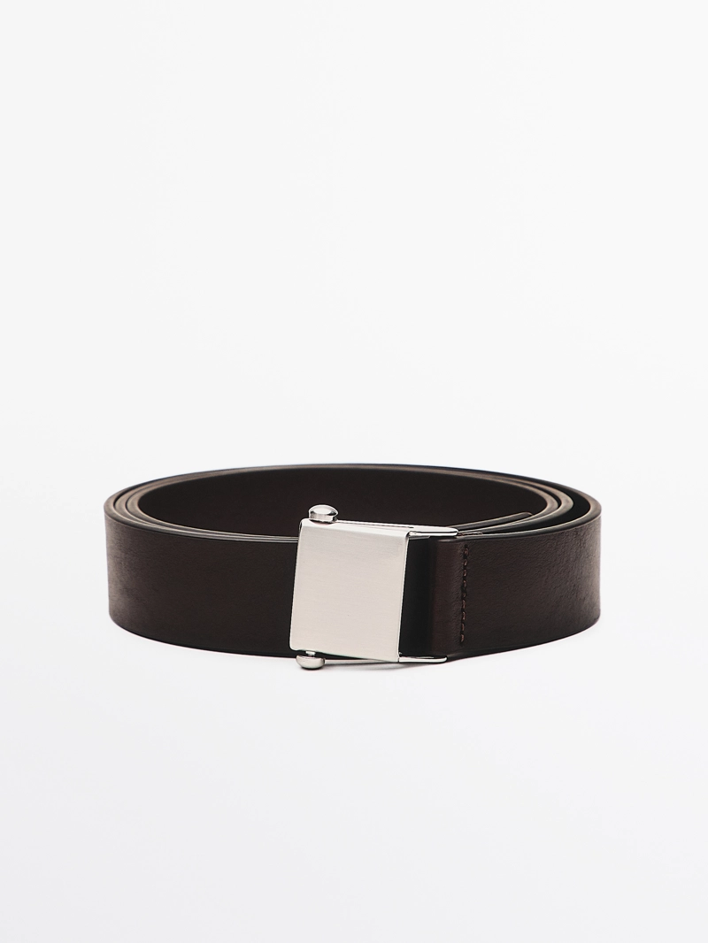 Ремень из натуральной кожи nappa с пряжкой - limited