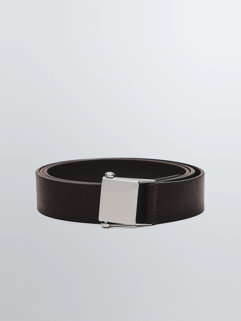 Ремень из натуральной кожи nappa с пряжкой - limited