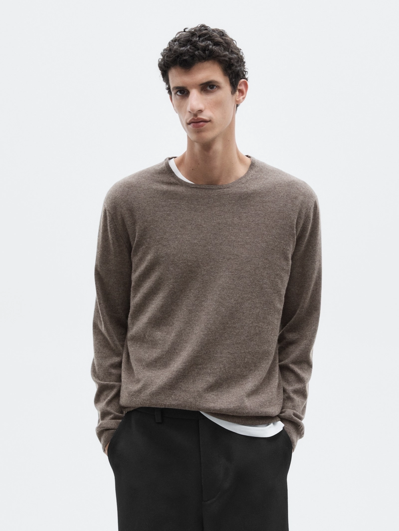 Джемпер с круглым вырезом из 100% кашемира - limited