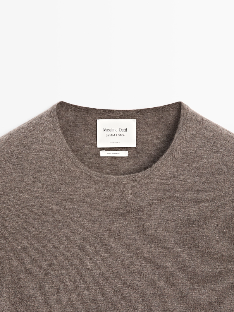 Джемпер с круглым вырезом из 100% кашемира - limited