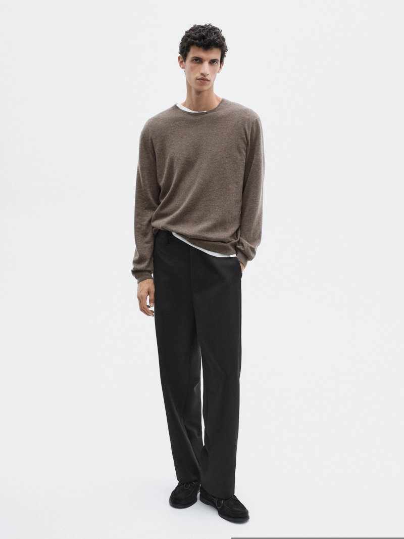 Джемпер с круглым вырезом из 100% кашемира - limited