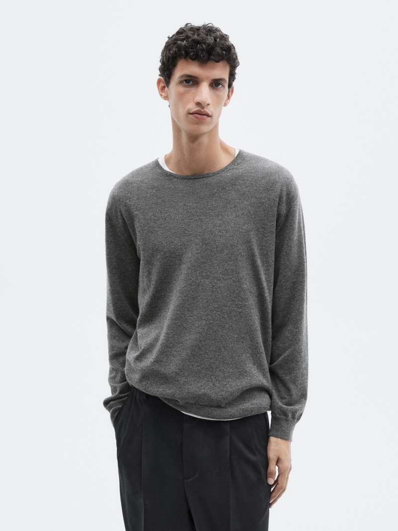 Свитер с круглым вырезом из 100% кашемира - limited