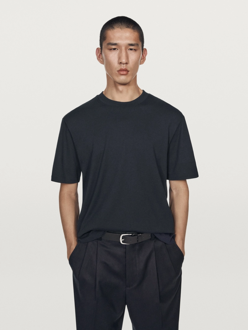 Футболка из хлопкового смесового материала с коротким рукавом - limited