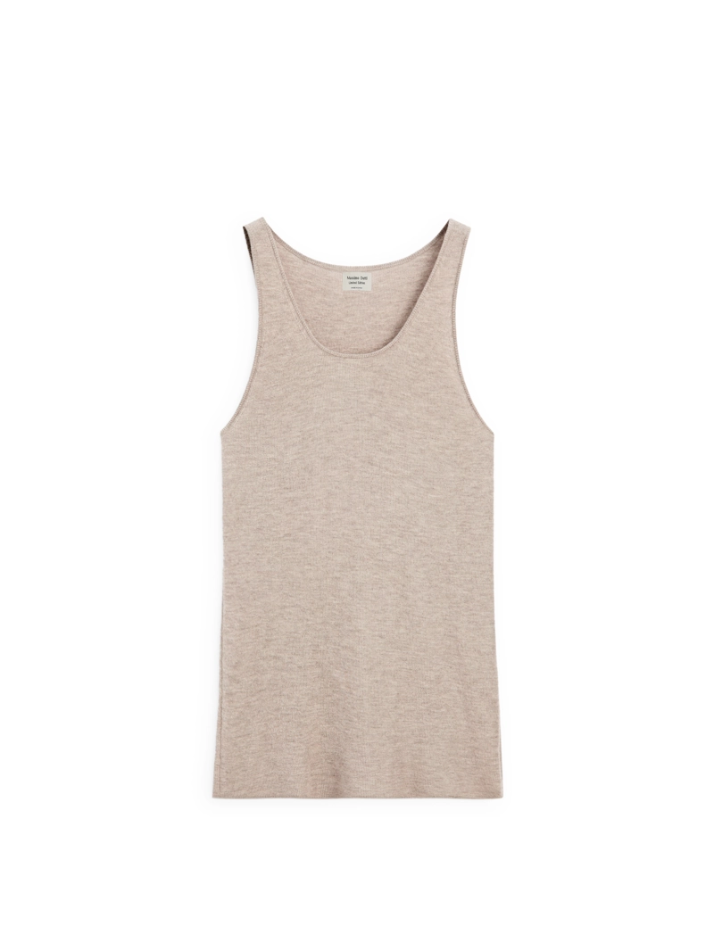 Длинный топ на тонких бретельках из 100% кашемира - limited