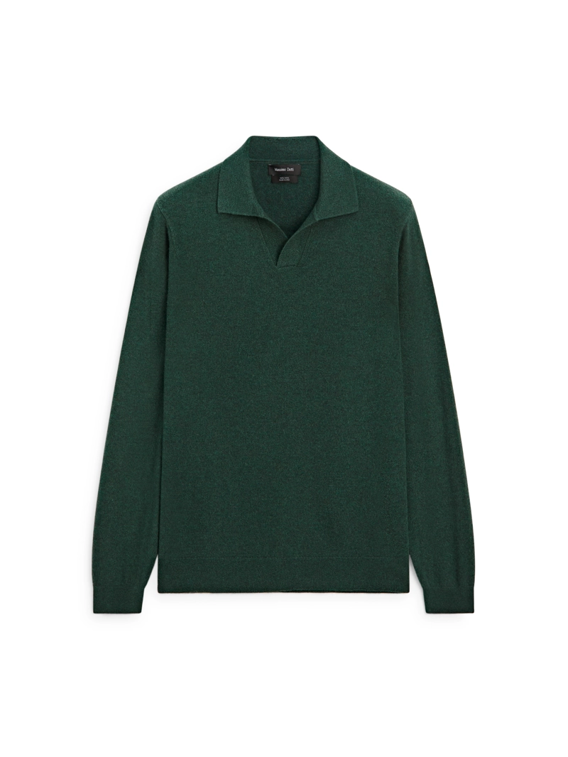 Водолазка-поло из 100% шерсти с v-образным вырезом
