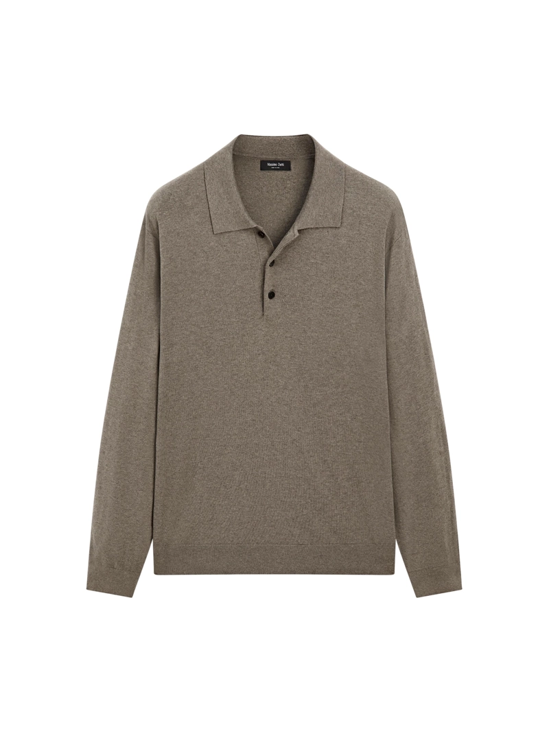 Водолазка-поло из хлопково-шерстяной смеси