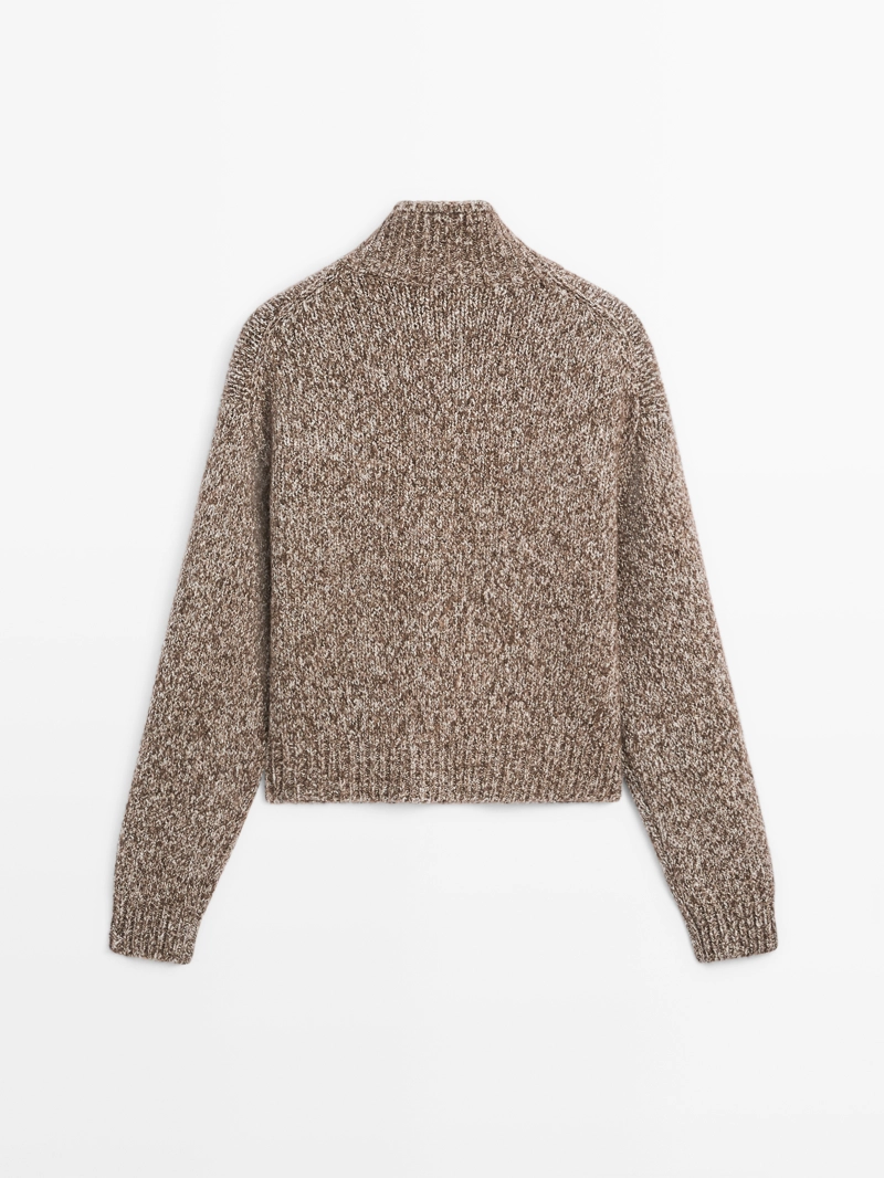 Кардиган из вязаного кашемирового шерстяного полотна с рожковой пуговицей