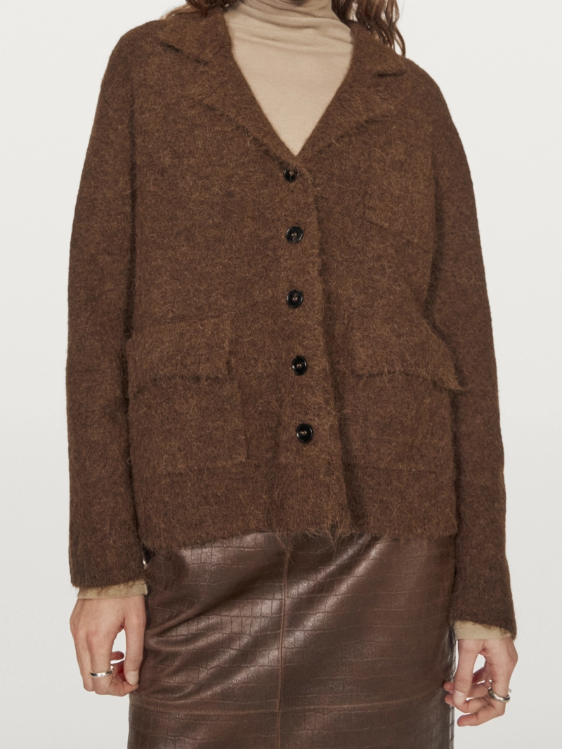 Кардиган из смесовой альпаки с карманами