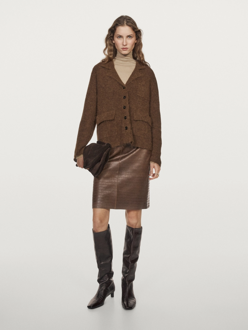 Кардиган из смесовой альпаки с карманами