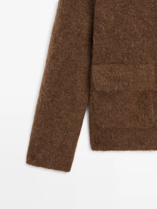 Кардиган из смесовой альпаки с карманами- Заказать в России