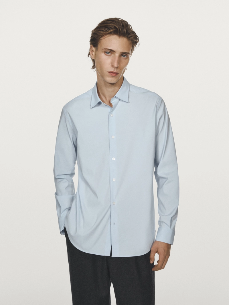 Рубашка slim fit stretch