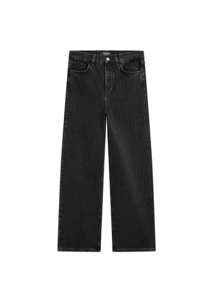 Джинсы прямого покроя с вышитой полоской на талии- Заказать в России